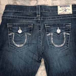 True Religion Embellished Skinny Flap Jeans Sz 28